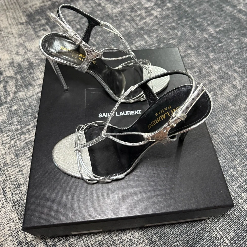 Saint Laurent Robin 105 Lace Sandal - Picture 2 of 9